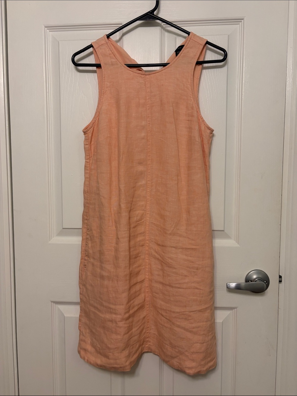 J. Crew Peach Linen-Blend Sleeveless Midi Dress